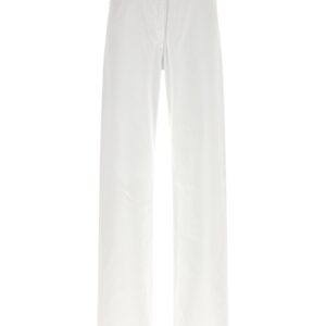 White Cotton Straight-Leg Jeans