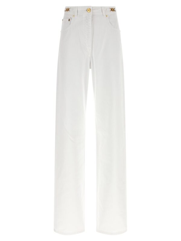 White Cotton Straight-Leg Jeans