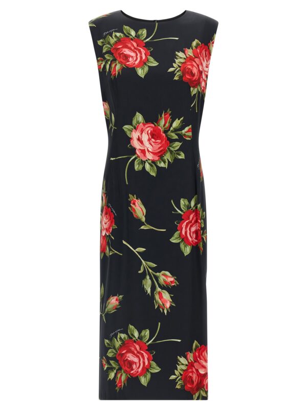 Black Viscose Midi Dress