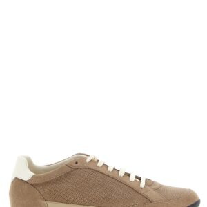 Beige Calfskin Low Top Sneakers