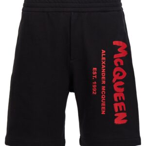 Black Cotton Bermuda Shorts