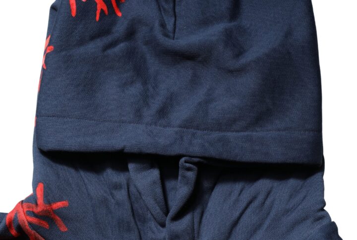 Blue Cotton Coral Logo Hooded Sweatshirt Sweater | Jag Couture London – New York