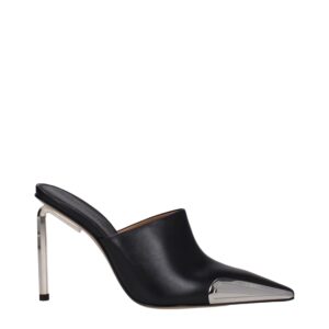 Black Leather High Heel Pumps