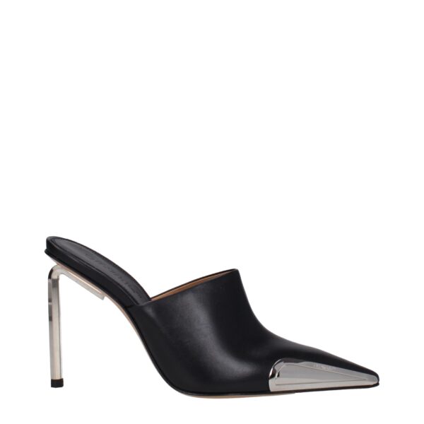 Black Leather High Heel Pumps