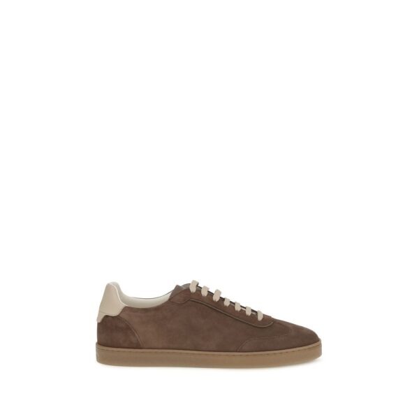 Beige Calf Leather Bos Taurus Low Top Sneakers