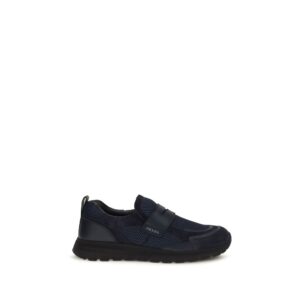 Blue Calf Leather Bos Taurus Athletic Sneakers