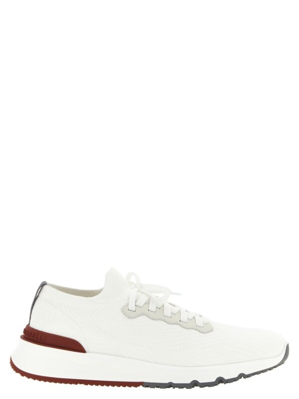 White Polyethylene Athletic Sneakers