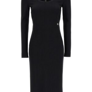 Black Viscose Midi Dress
