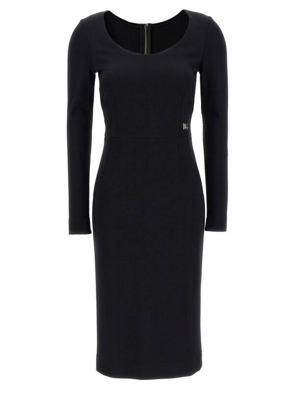 Black Viscose Midi Dress