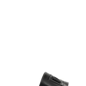 Black Leather Slides