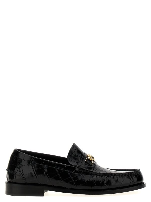 Black Velvet Leather Slip-On Loafers