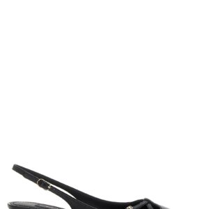 Black Lamb Leather Mid Heel Pumps