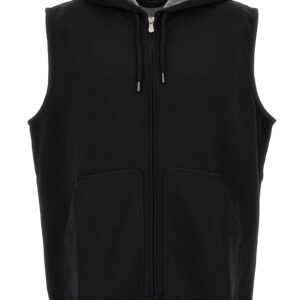 Black Cotton Sleeveless Jacket