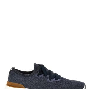 Blue Cotton Athletic Sneakers
