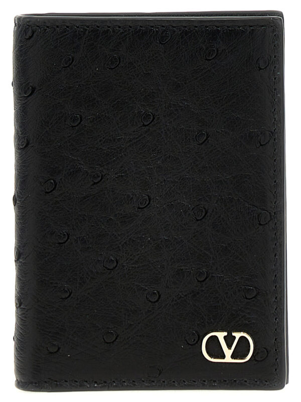 Black Ostrich Skin Cardholder