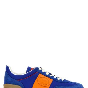 Blue Bovine Leather Low Top Sneakers