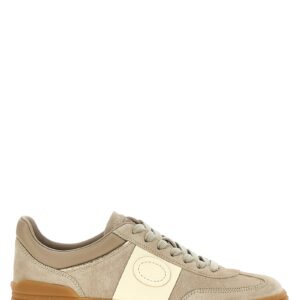 Beige Calfskin Low Top Sneakers