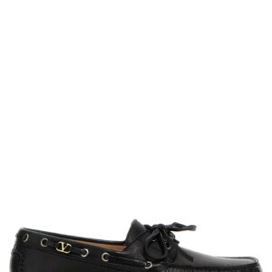 Black Buffalo Leather Slip-On Loafers