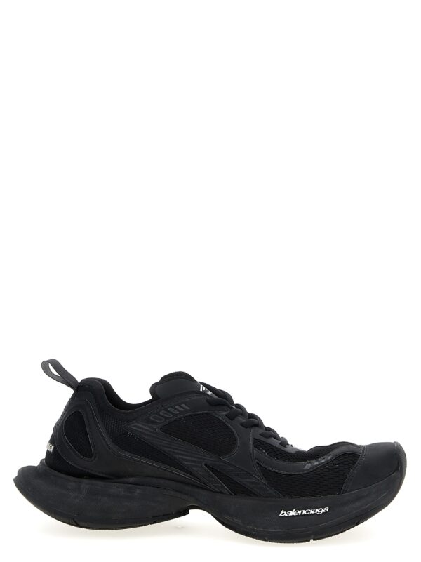 Black Polyester Athletic Sneakers