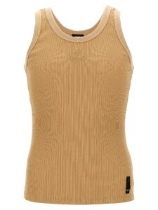 Beige Polyamide Tank Tops