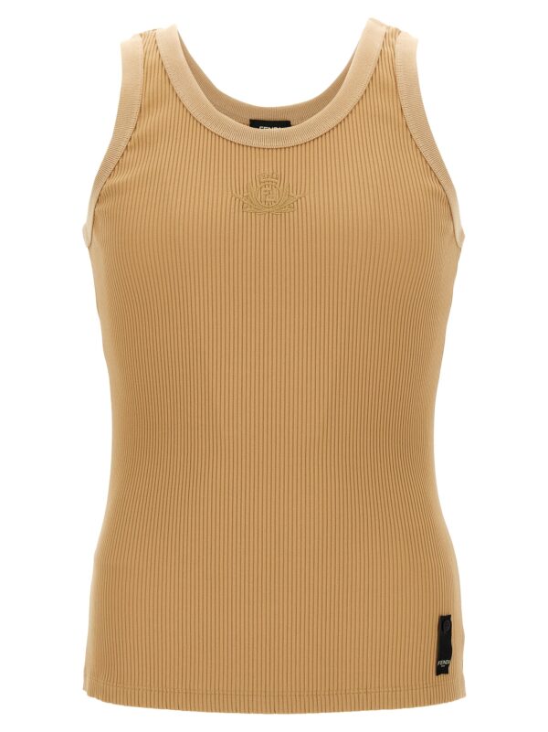 Beige Polyamide Tank Tops