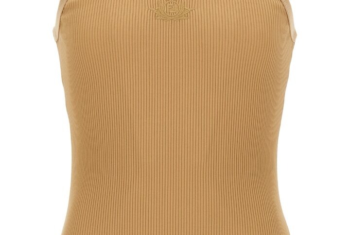 Beige Polyamide Tank Tops | Jag Couture London – New York