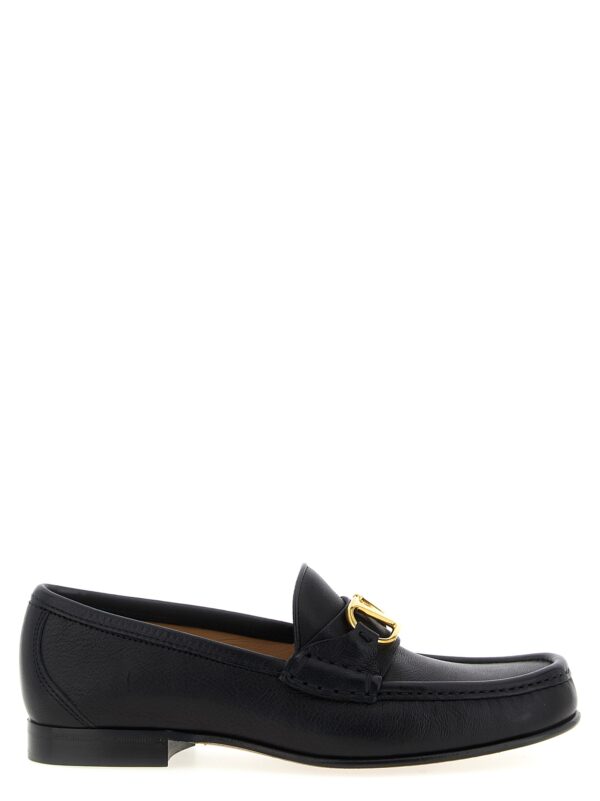 Black Buffalo Leather Slip-On Loafers