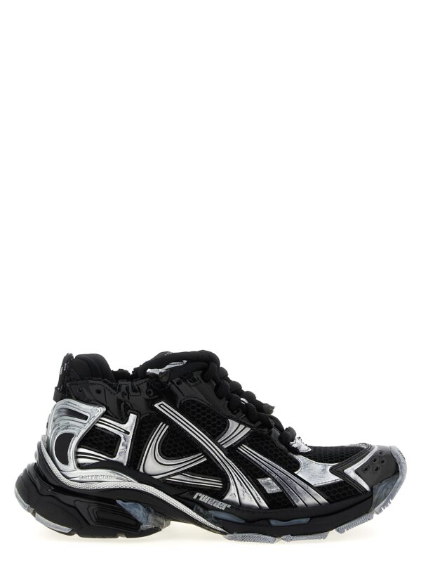 Black Polyethylene Athletic Sneakers