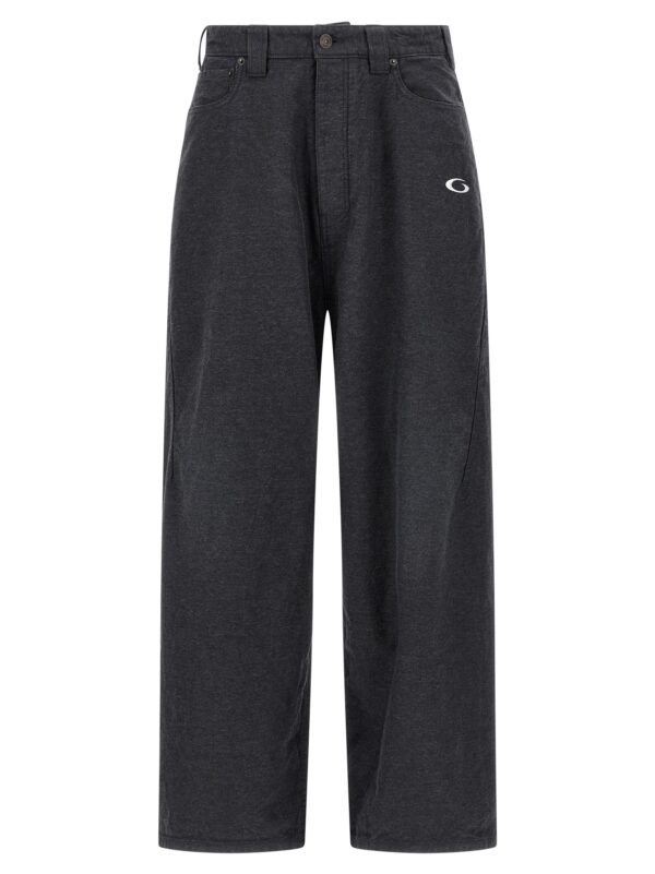Gray Cotton Casual Pants