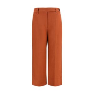Brown Viscose Casual Pants