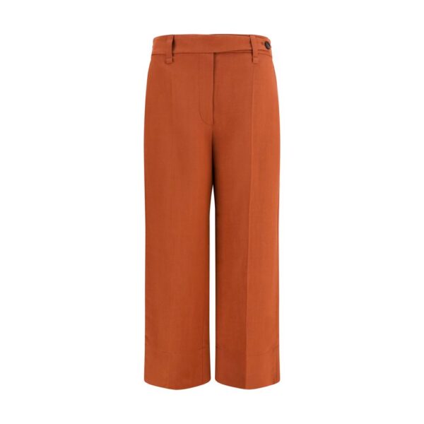 Brown Viscose Casual Pants
