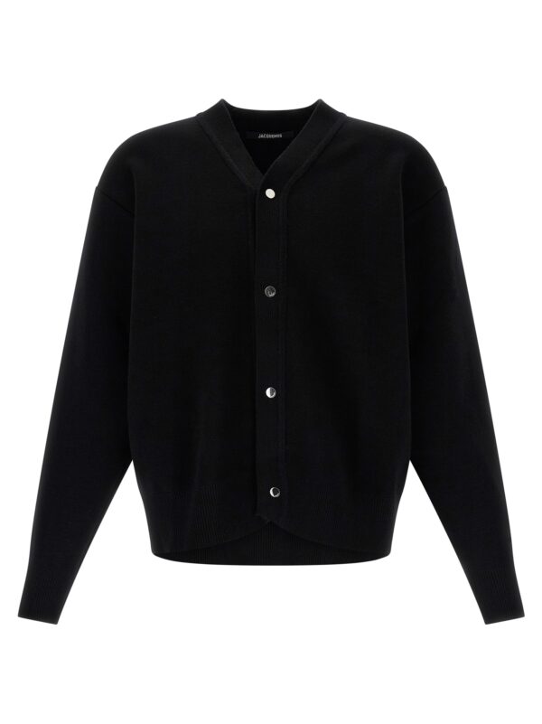 Black Merino Wool Cardigan