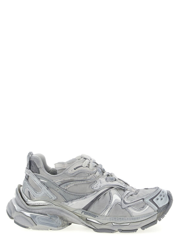 Gray Polyethylene Athletic Sneakers