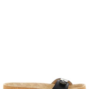 Black Calfskin Slides