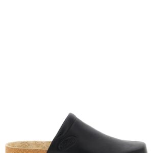 Black Calfskin Clogs