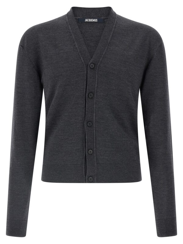 Gray Merino Wool Cardigan