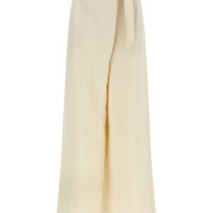 White Viscose Casual Pants