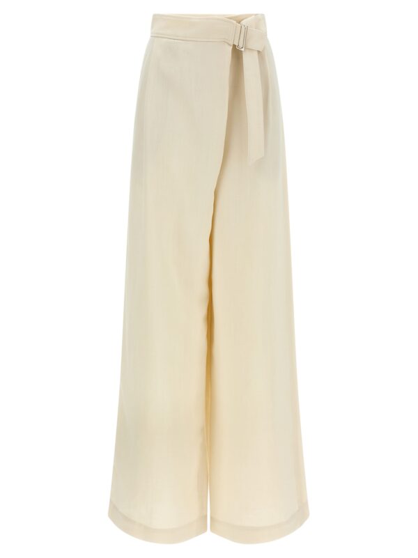 White Viscose Casual Pants