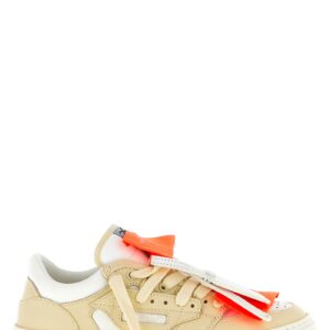 Beige Leather Low Top Sneakers