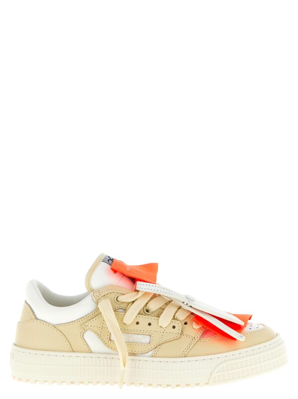 Beige Leather Low Top Sneakers