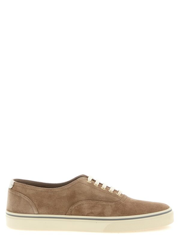 Beige Calfskin Low Top Sneakers