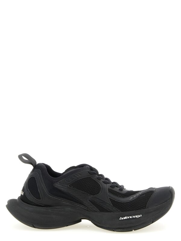 Black Polyester Athletic Sneakers