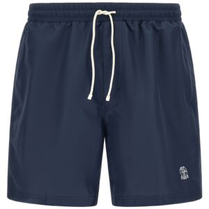 Blue Polyester Swim Shorts