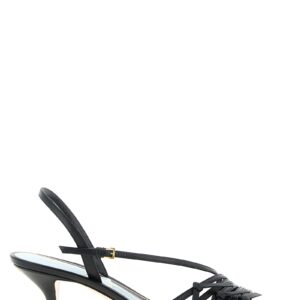 Black Calfskin Stiletto Heel Sandals - Jag Couture London