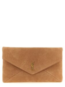 Brown Lamb Leather Clutch Bag
