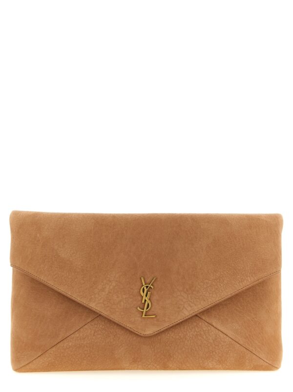 Brown Lamb Leather Clutch Bag
