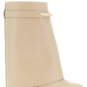 Beige Calfskin Ankle Boots
