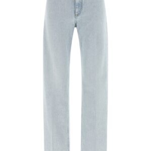 Blue Cotton Straight-Leg Jeans