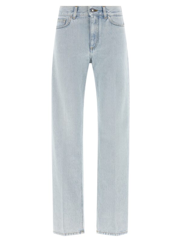 Blue Cotton Straight-Leg Jeans