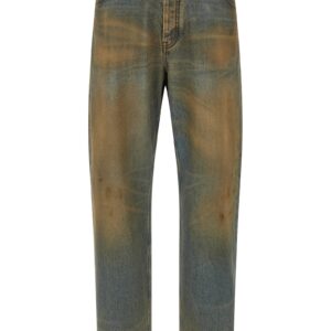Multicolor Cotton Straight-Leg Jeans